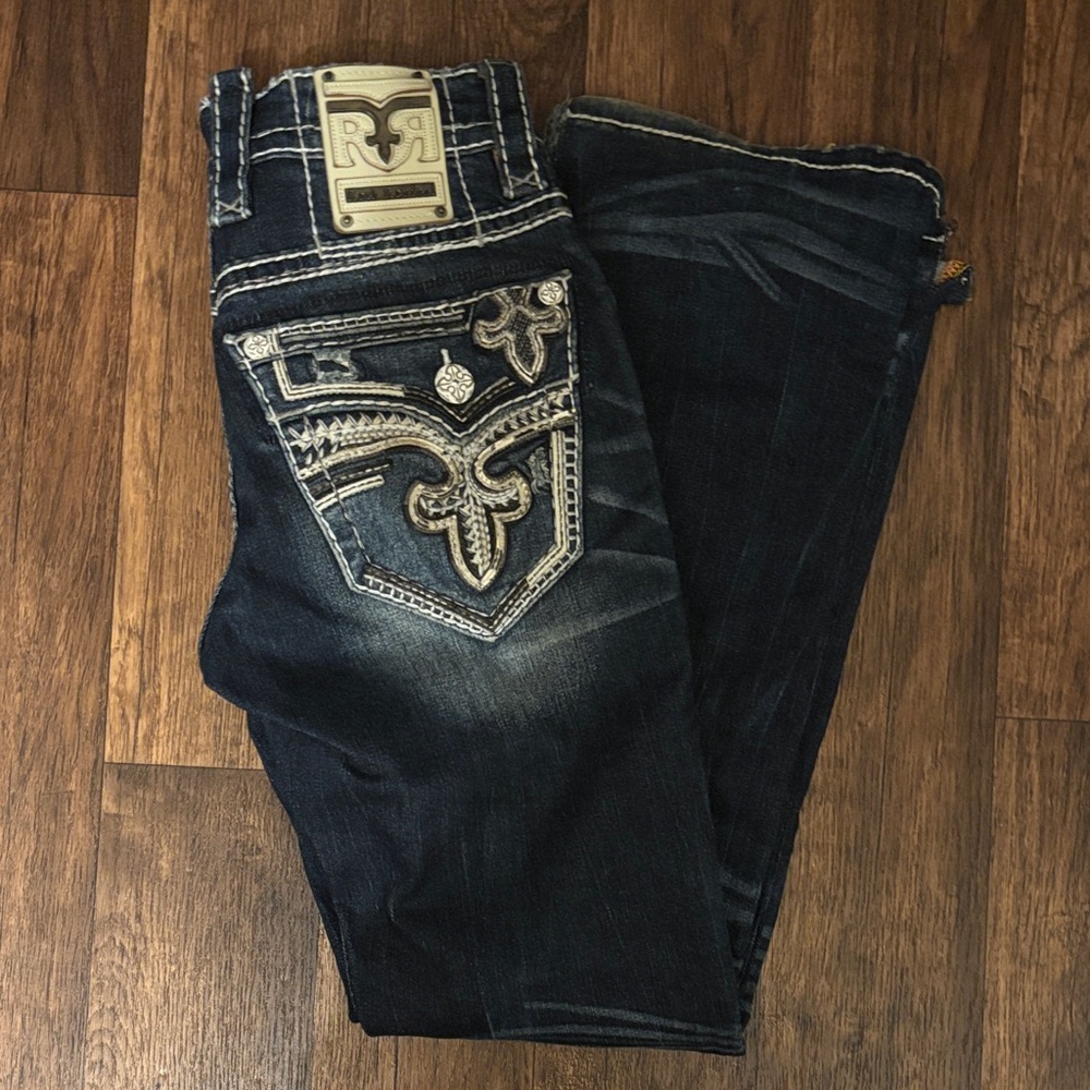 BUNDLE 2 different jeans Men’s Rock Revival Dark Blue Embellished Jeans